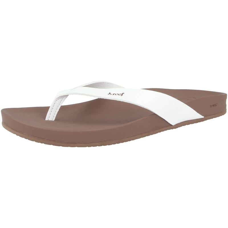 REEF Women's Sandals Cushion Court, Vegan Leather Flip Flops For Women With Cushion Footbed, Cloud, 7 - Image 5
